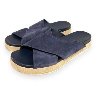 Vince Villaire Crisscross Suede Espadrilles Slide
